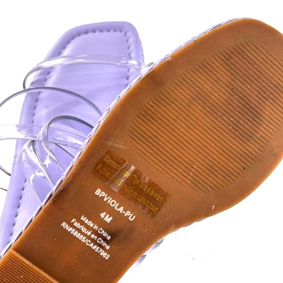 BP Viola Sandal 4 Purple NWOT Square Open Toe Jelly Flat Slide Travel Beach - Picture 2 of 4